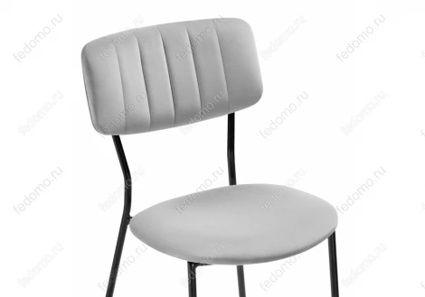 Стул Woodville на металлокаркасе Фиер серый / черный глянец 494368