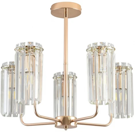 Потолочная люстра на штанге Rivoli Zoe 1064-305 5хЕ14 40 Вт хрусталь