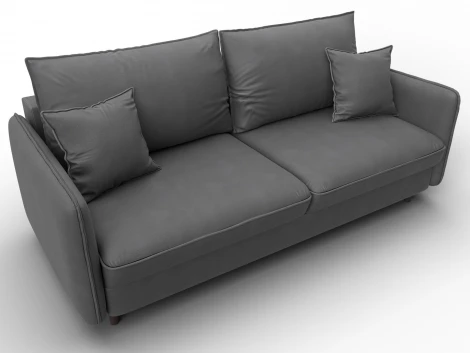 Диван прямой Лига-064 НПБ (ДСП/Дерево/Замша/Серый) Лига Диванов 129619