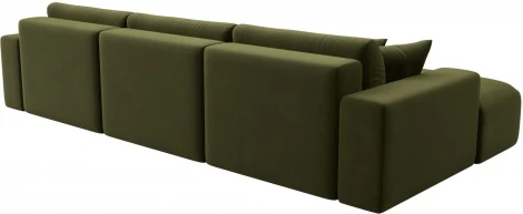 Диван угловой Лига-036 НПБ Классик Лонг левый угол (Зеленый/Микровельвет) Лига Диванов арт.121385L