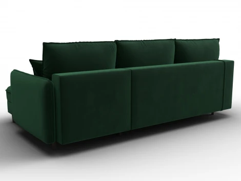 Диван угловой Лига-064 НПБ угол универсальный (ДСП/Дерево/Велюр/Зеленый) Лига Диванов 134771