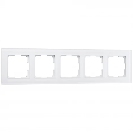 Рамка на 5 постов (белый матовый,стекло) W0051105 (a051287)