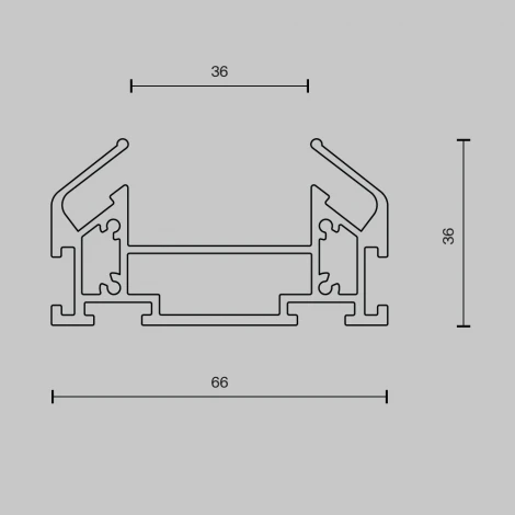 Профиль для монтажа Unity в натяжной ПВХ потолок, 2м (однофазный) Maytoni Technical TRA001MP-112S