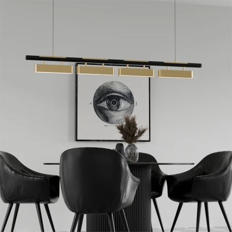 Подвесной светильник Zigbee, Wi-FiLightera Huron LE118L-4G SMART (LED, 220V, управление смартфоном, голосовое управление, умный дом - Алиса, Tuya Smart, Маруся, Smart Life, Экосистема Сбер, на тросе)