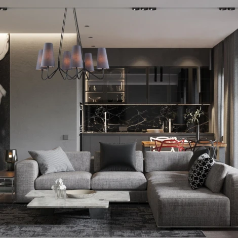 Подвесная люстра Lumien Hall Либера 4007/6P-BK-GR-BL