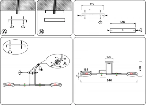 Потолочная люстра на штанге Ambrella TRADITIONAL TR8248 (220V)