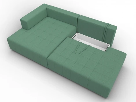 Диван угловой Лига-103 НПБ угол левый (ДСП,Брус,Фанера,Рогожка/Зеленый) Лига Диванов 134813L