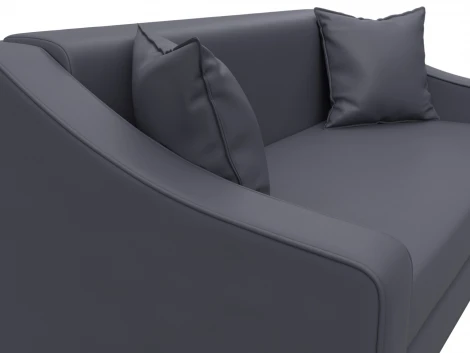 Диван прямой Лига-071 (ЛДСП,Брус,Фанера/Дерево/Экокожа/Серый) Лига Диванов 129772