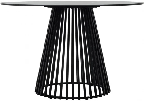 Стол TERNI 120 MATT BLACK MARBLE SOLID CERAMIC Черный мрамор матовый, керамика/Черный каркас М-City