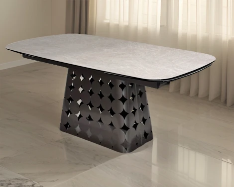 Стол M-City MAGNUS 180 TL-102 Бежевый мрамор, испанская керамика / Шоколадное золото каркас