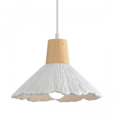 Подвесной светильник Lumion Eoliana 8352/1A белый/бежевый, металл/дерево/цемент E27 60W 220V