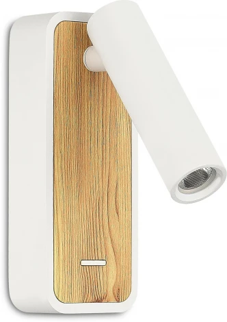Спот ST Luce ST160.531.03 Белый, Светлое дерево/Белый LED 1*3W (220V, выключатель)
