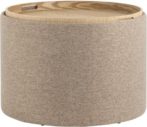 Пуф-столик с ящиком Хюгге L рогожка бежевый УТ000035342