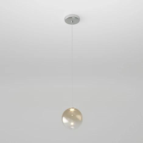 Подвесной светильник светодиодный Eurosvet WONDER со стеклянным плафоном 50232/1 LED янтарный (220V, на проводе, шар)
