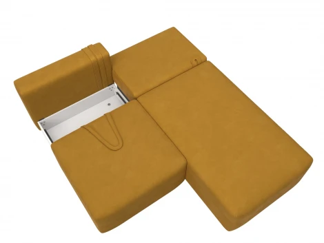 Диван угловой модульный Лига-060 НПБ угол универсальный (ЛДСП,Брус,Фанера/Пластик/Велюр/Желтый) Лига Диванов 129507