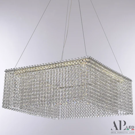 Подвесная люстра светодиодная APL LED Sicilia SH04.52.A.Ni.4000 (220V, хрусталь, на тросе)