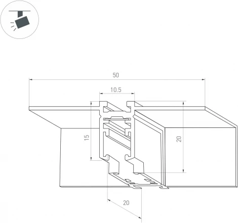 Коннектор угловой MAG-MICROCOSM-CON-FDW-L90-INT (BK, внутренний) (Arlight, IP20) 044525 (24V)