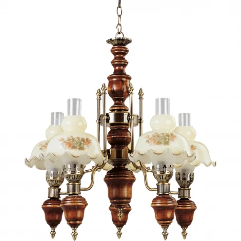 Подвесная люстра N-Light 833 833-05-02 красное дерево+бронза