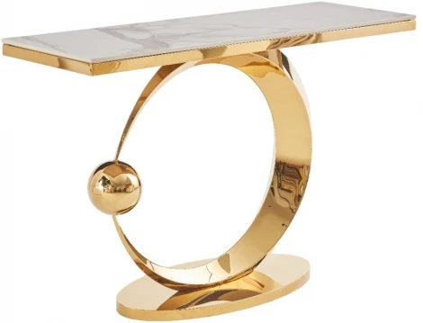 Стол-консоль IST-CASA Дрим IST-800,120х40х78 см, белый бентли/золотой