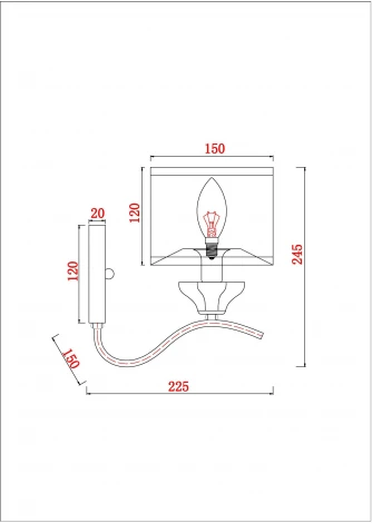 Бра Arte Lamp Alhena A4091AP-1CC (220V)