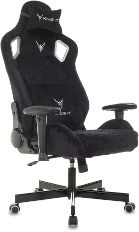 Кресло игровое Knight Outrider черный Light-20 с подголов. крестовина металл