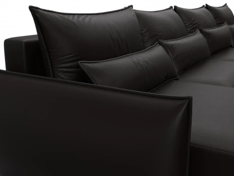 Диван П-образный Лига-051 НПБ Лонг (ЛДСП,Брус,Фанера/Пластик/Экокожа/Коричневый) Лига Диванов 129895