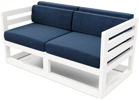 Диван Arsko Магнус М белая эмаль велюр синий