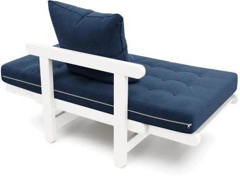 Кресло Arsko Сламбер белая эмаль синий велюр