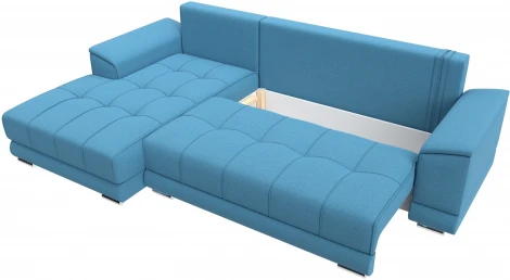 Диван угловой НордСтар левый угол (Голубой/Рогожка) Лига Диванов арт.123502L