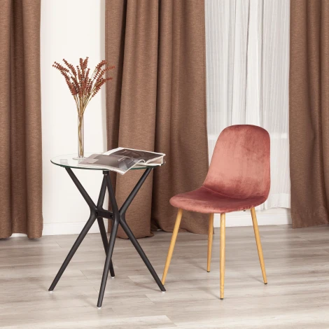 Стул BREEZE (mod. 4724) / 1 шт. в упаковке (Вельвет,Металл /Коралловый )