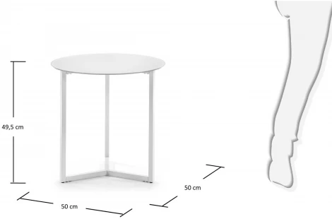 Журнальный стол La Forma (ex Julia Grup) Raeam (Белый/ Стекло,Сталь,Металл)