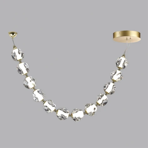 Подвесной светильник "бусы" Odeon Light Jemstone 5085/48L золото/прозрачный/металл/акрил LED 48W 4000K 2400Лм (220V, на проводе, шарики, бусы)