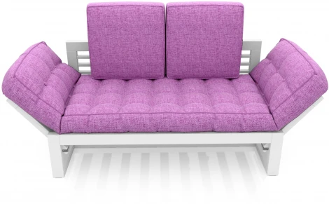 Кушетка Arsko Балтик белая эмаль фиолетовая рогожка