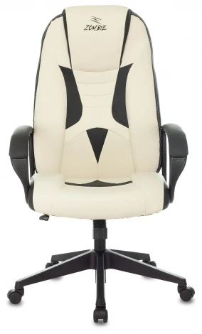 Кресло игровое Zombie 8 белый/черный эко.кожа крестовина пластик