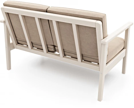 Диван Arsko прямой Лориан М беленый дуб велюр молочный