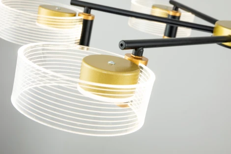 Люстра потолочная светодиодная на штанге Cloud 10226/6 LED*103W Gold/black