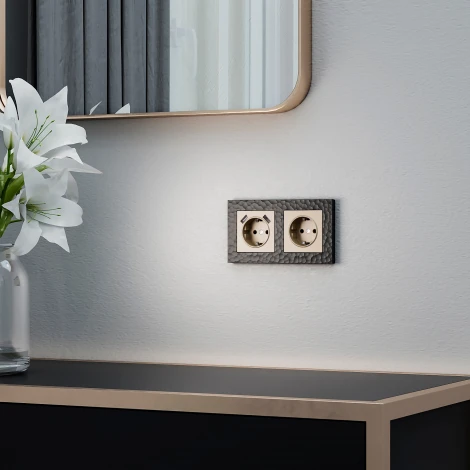 Рамка на 2 поста Hammer (черный) Werkel W0022408 (a052517)