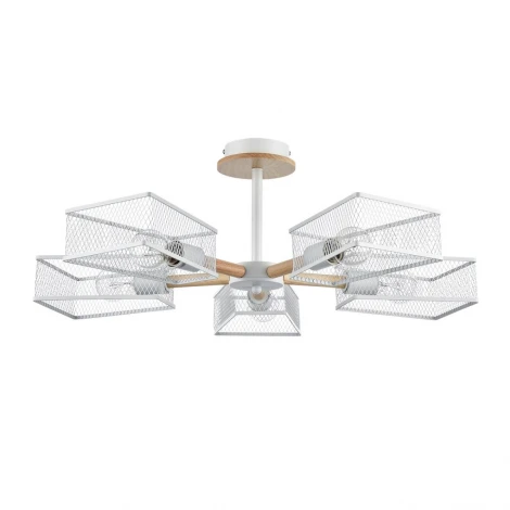 Потолочная люстра на штанге Lumion Irma 8246/5C белый, металл/дерево Е27 5*60W 220V