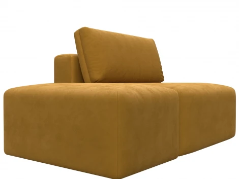 Модули диван и пуф Лига-060 НПБ (ЛДСП,Брус,Фанера,Велюр/Желтый) Лига Диванов 129602