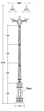 Наземный фонарь IP44 Oasis Light ELBA 86410A/01 E7 Bl (220V, фонарь)