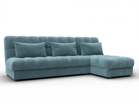 Диван угловой Лига-116 НПБ угол правый (ДСП,ЛДСП,Велюр/Бирюзовый) Лига Диванов 136952