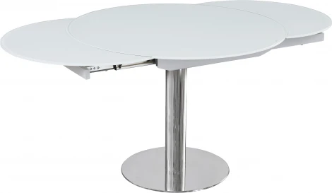 Стол обеденный IST-CASA раскладной Флорис MC6225DT-W,102(166)х102х77 см, белое стекло