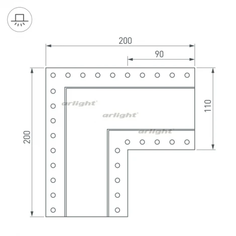 Угол SL-LINIA55-FANTOM (Металл) 030132 Arlight
