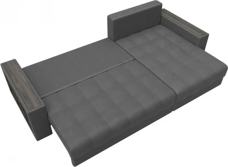 Диван угловой с декором и полкой Лига-050 НПБ Лига Диванов (Замша) арт.128615