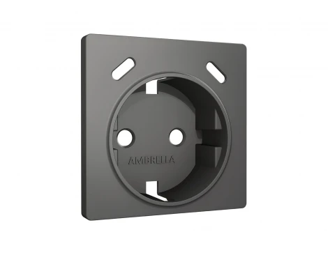 Лицевая панель для электрической розетки с заземлением и шторками 2хUSB Type-C (антрацит серый) Ambrella Volt QUANT AP6605