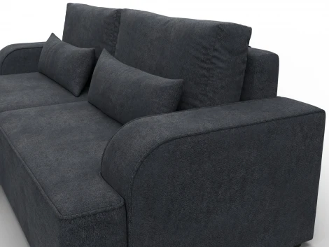 Диван угловой Лига-120 угол левый (ДСП,Брус,Фанера,ЛДС,Велюр/Темно-серый) Лига Диванов 137293L