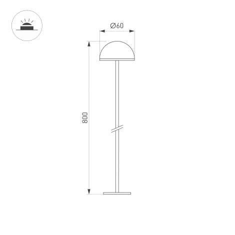 Грунтовой светильник светодиодный KT-ENOKI-BOLL-H800-2W Warm3000 (WH, 100 deg, 24V) (Arlight, IP65 Металл) 050673