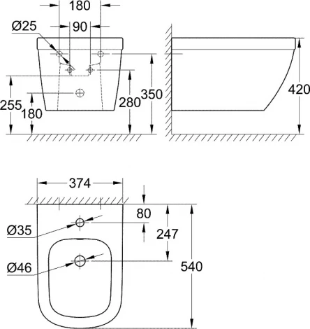 Биде подвесное Grohe Euro Ceramic 39208000