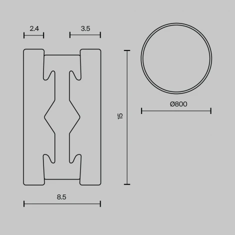 Шинопровод Flarity круглый латунь 80 см Maytoni Busbar trunkings Flarity TRX154-R-D800-BS