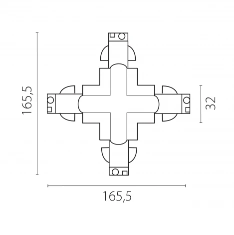 Коннектор Х-образный с подводом питания к треку 5040xx-(F)/(R) Lightstar Quattro 504146-FR